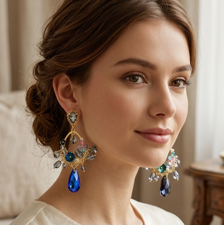 Sapphire Teardrop Chandelier(Turkish)
