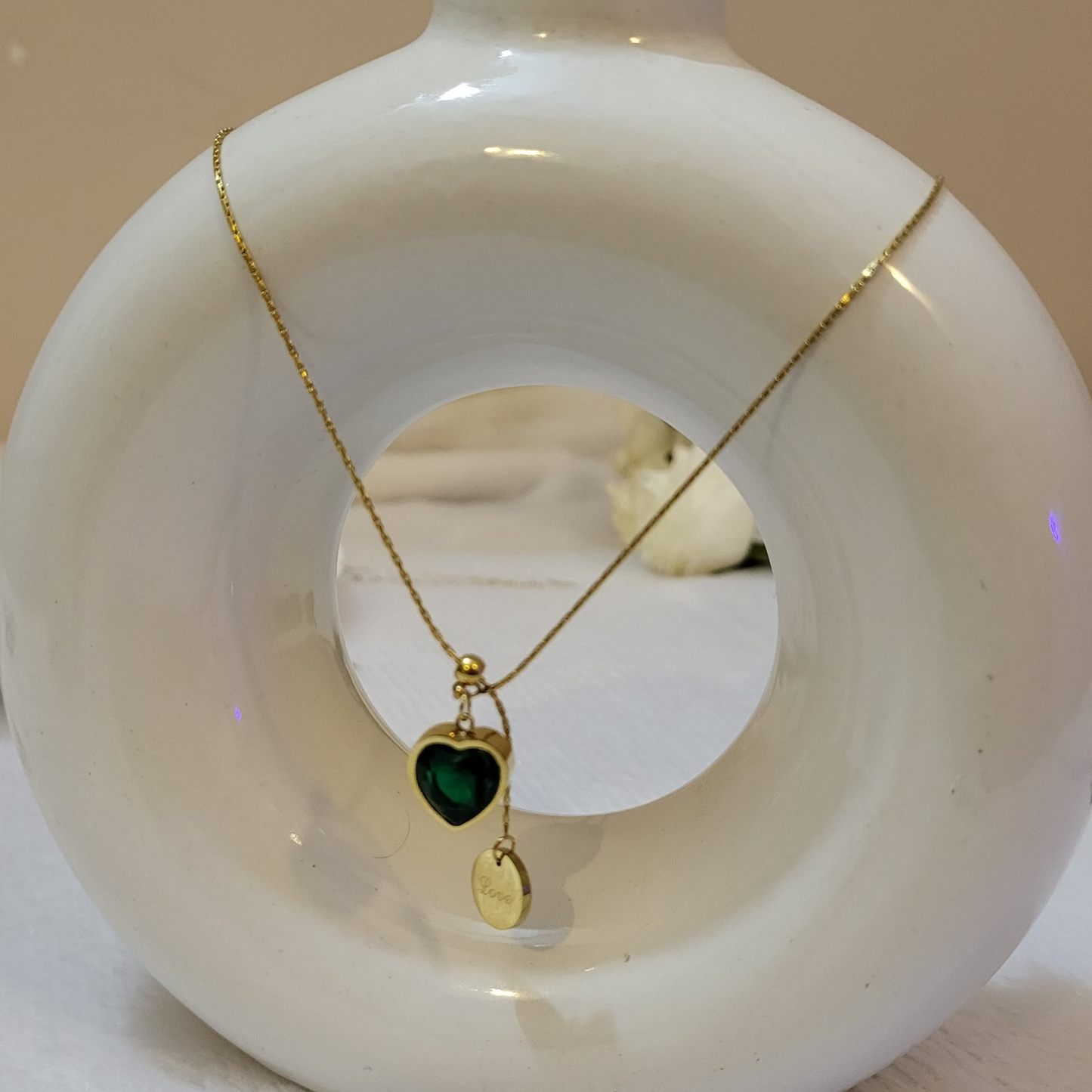 Emerald Charm Heart pendent