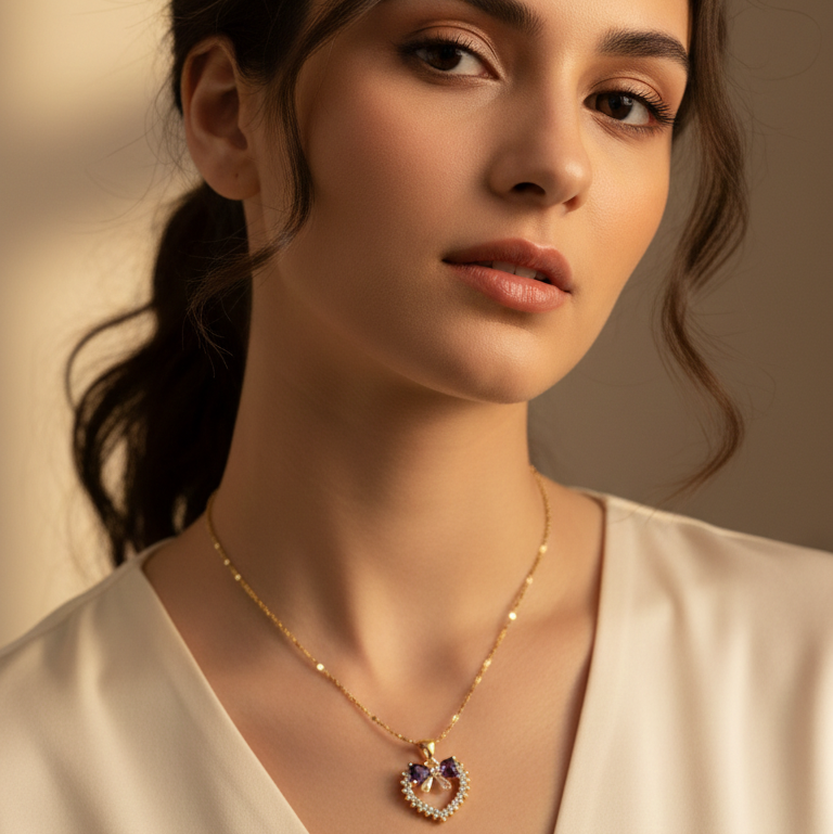 Purple Bow Pendent