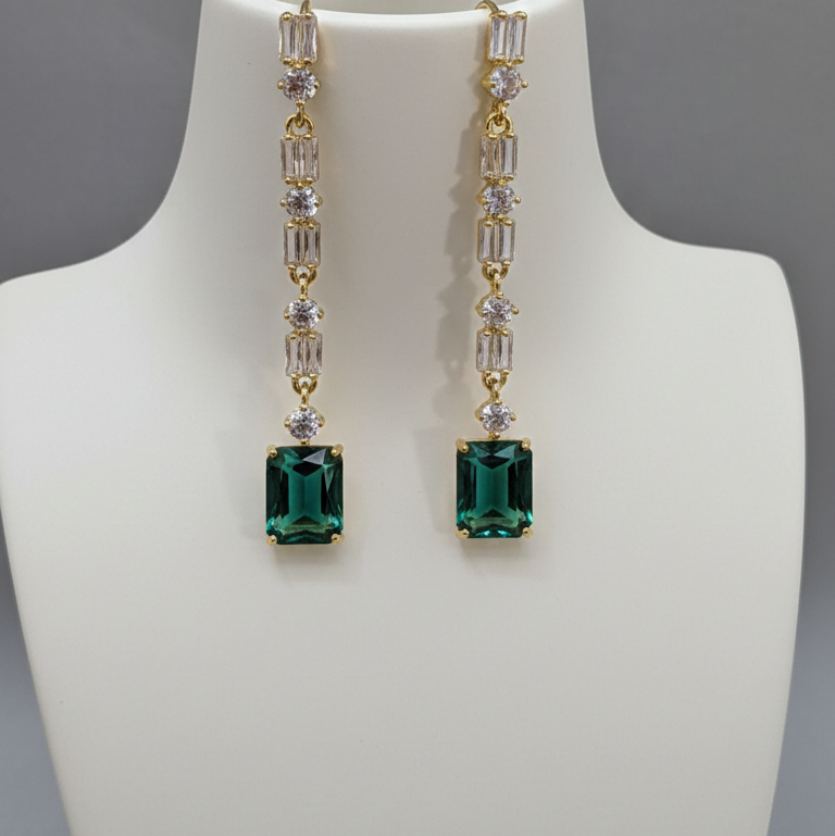 Emerald Dangle Premium Earing