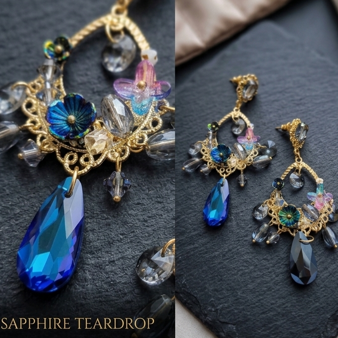 Sapphire Teardrop Chandelier(Turkish)