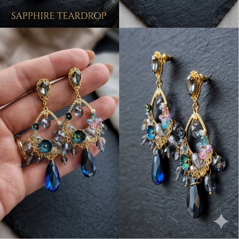 Sapphire Teardrop Chandelier(Turkish)