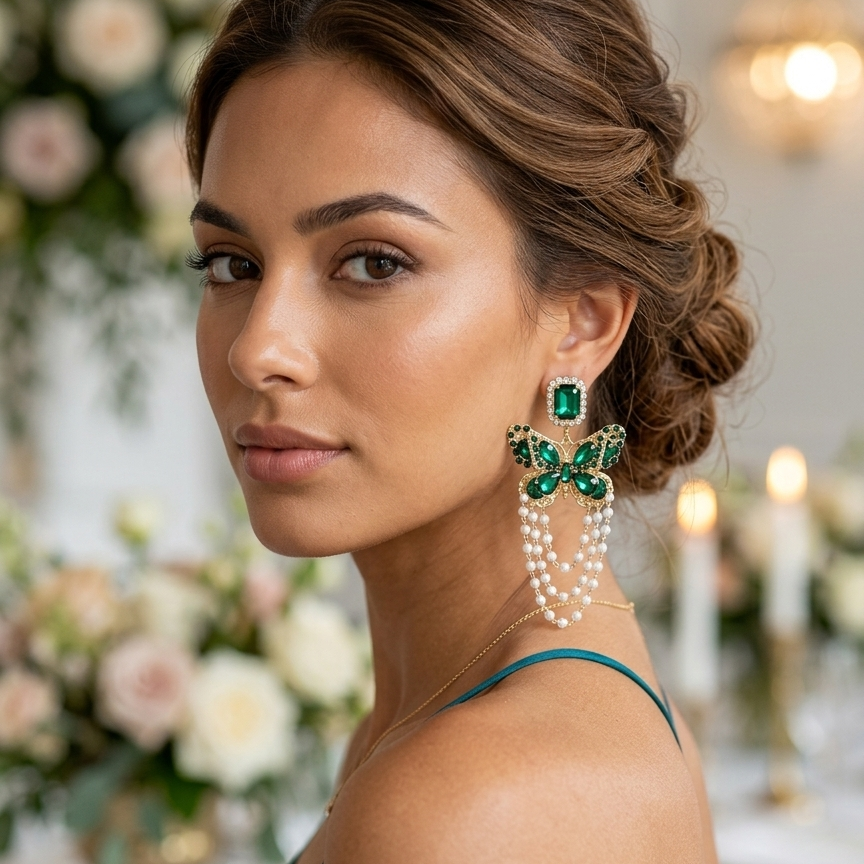 Emerald Butterfly Drop  (Turkish)