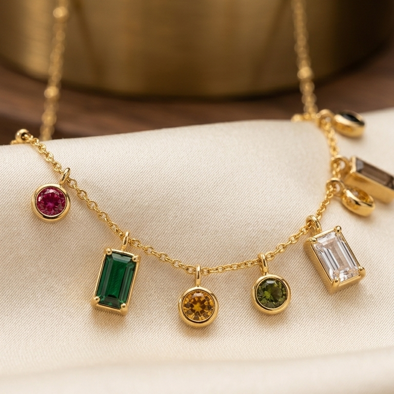 Gemstone Charm Necklace