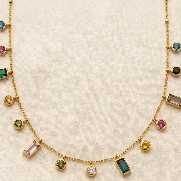 Gemstone Charm Necklace