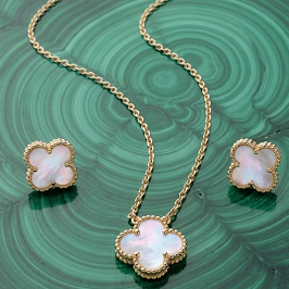 Clover Pendent Set White