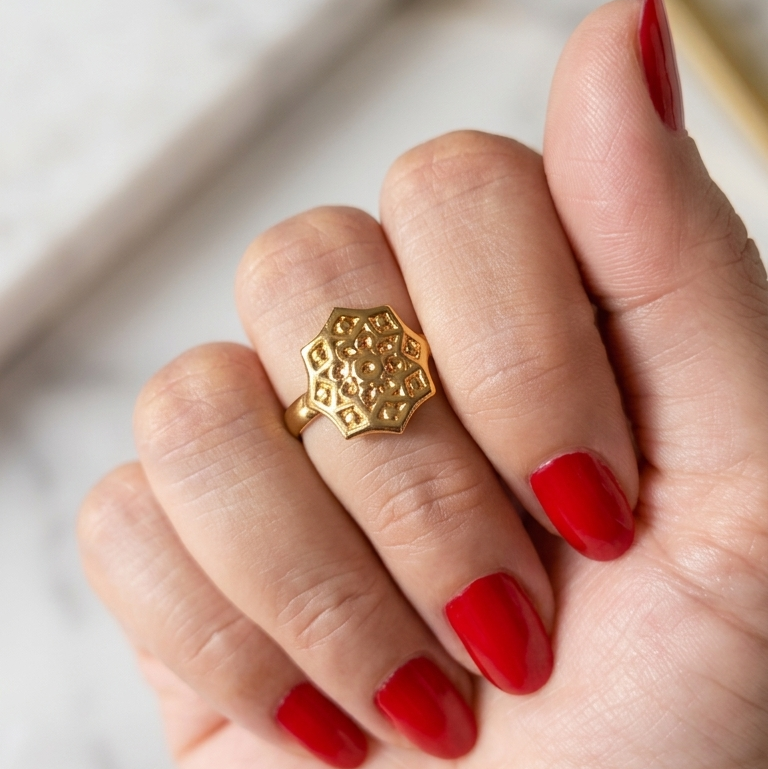 Gold Mandala Ring