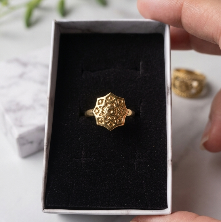 Gold Mandala Ring