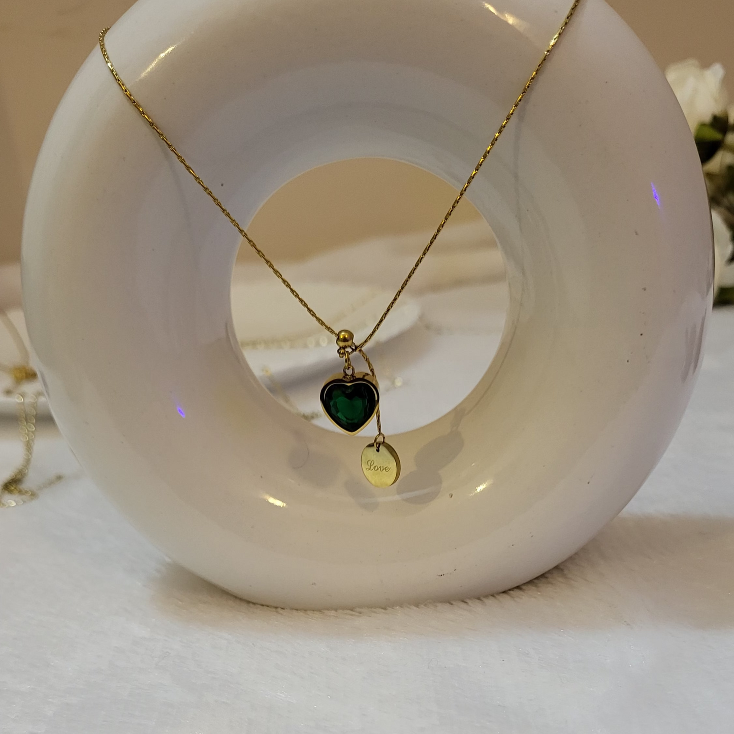 Emerald Charm Heart pendent