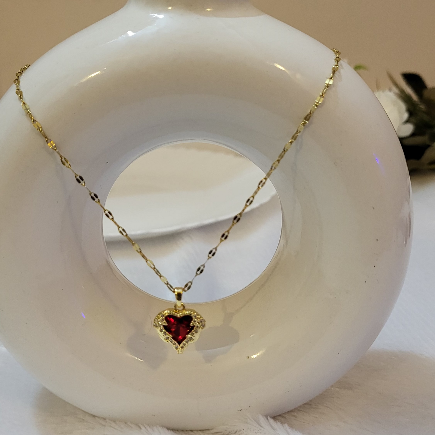 Red Winged Heart pendent