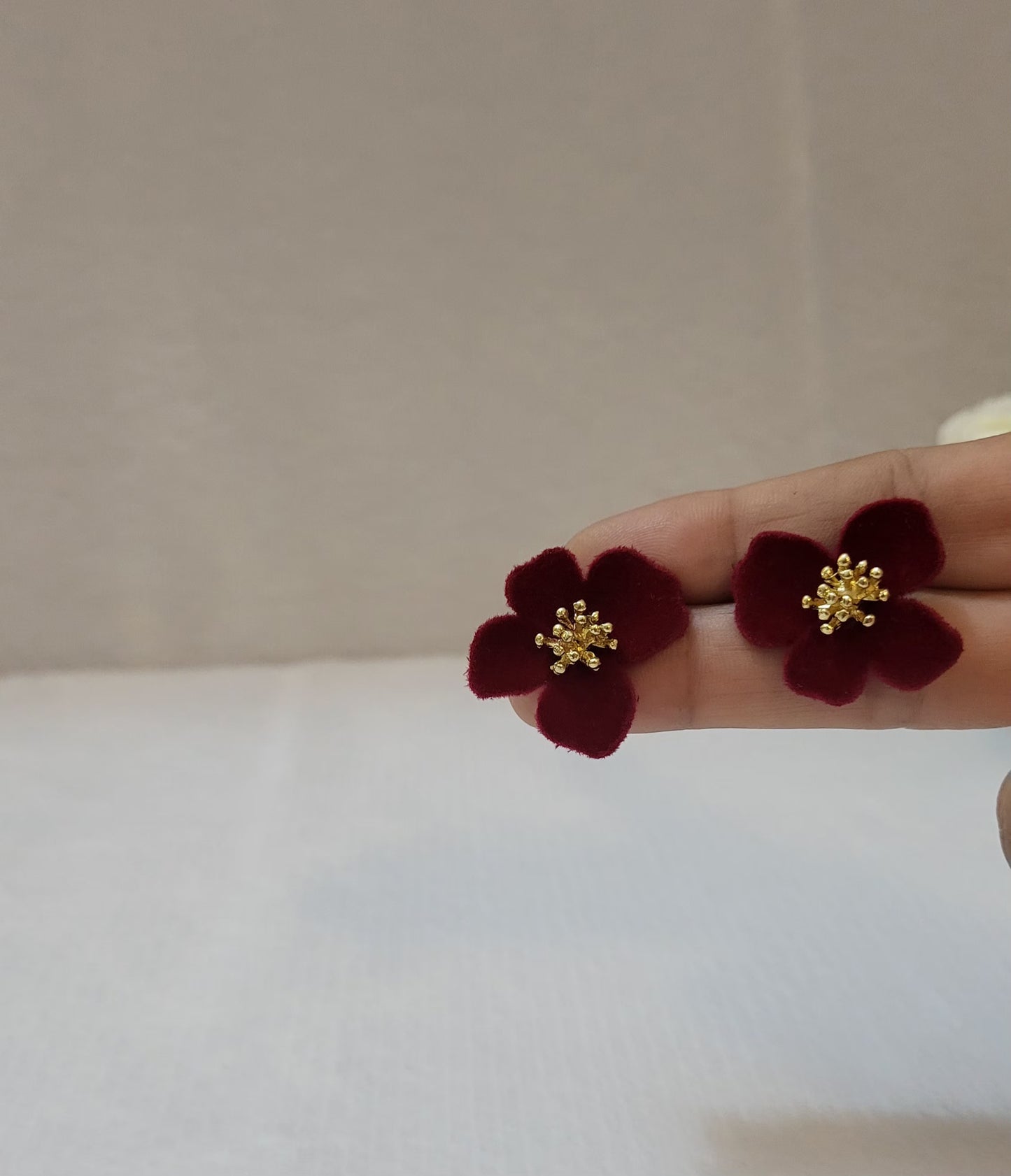 Velvet Flower Earing