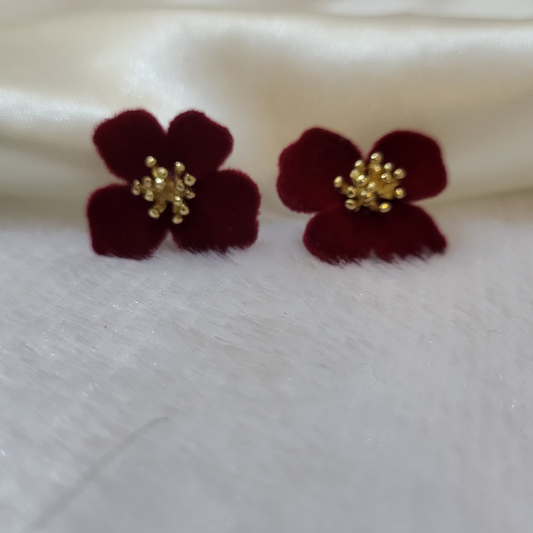 Velvet Flower Earing