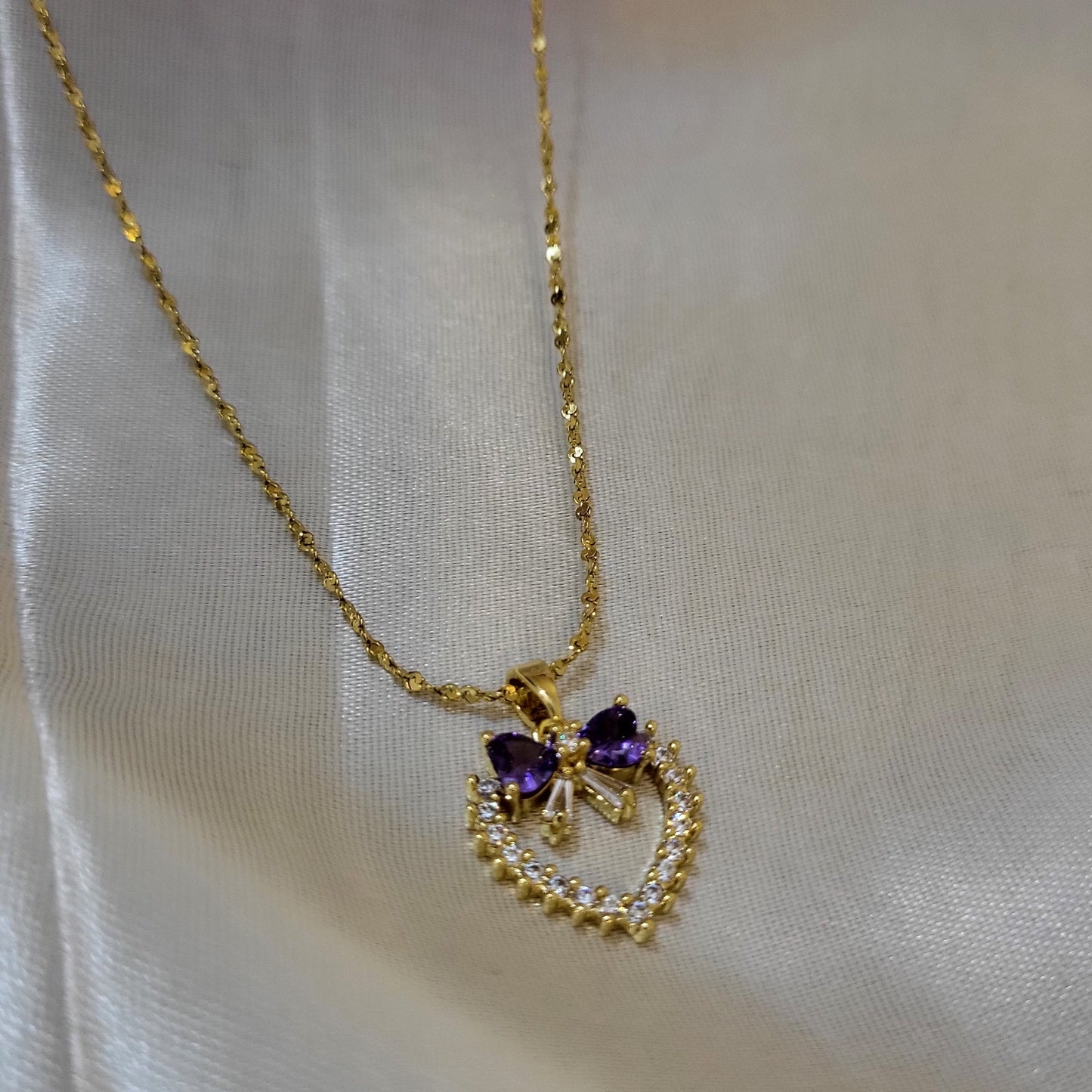 Purple Bow Pendent