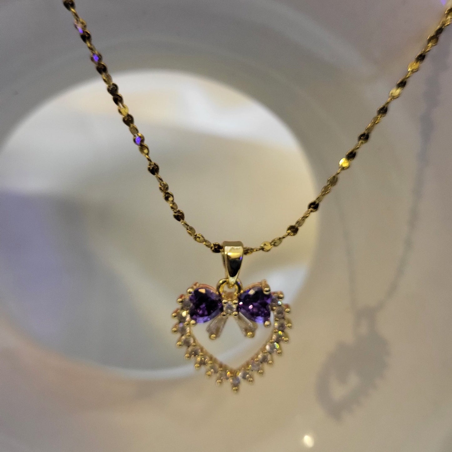 Purple Bow Pendent