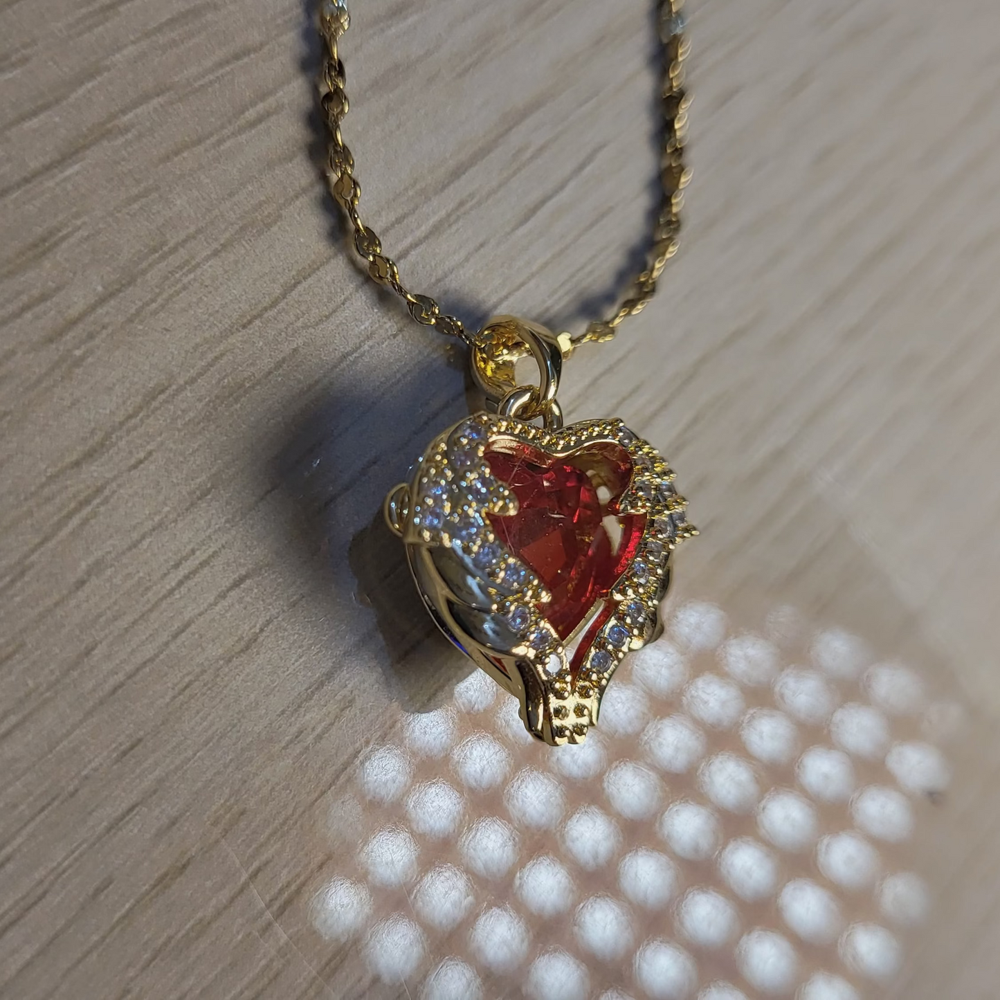 Red Winged Heart pendent