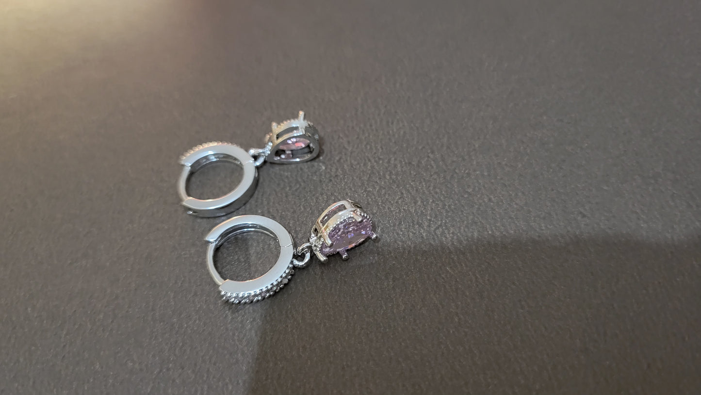 Pink Stone Drop Earring