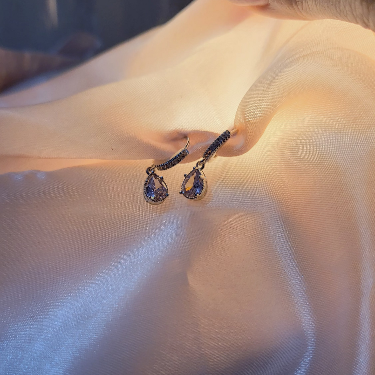 Pink Stone Drop Earring