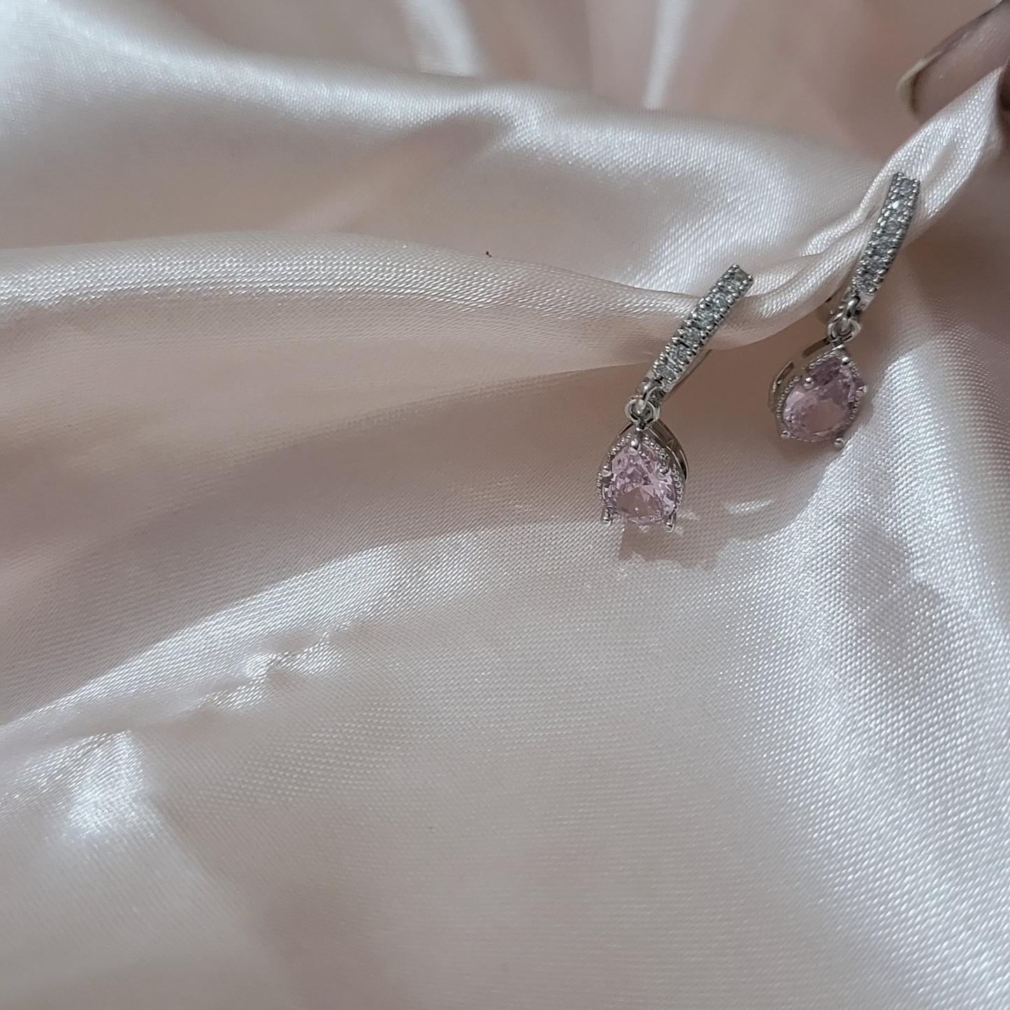 Pink Stone Drop Earring
